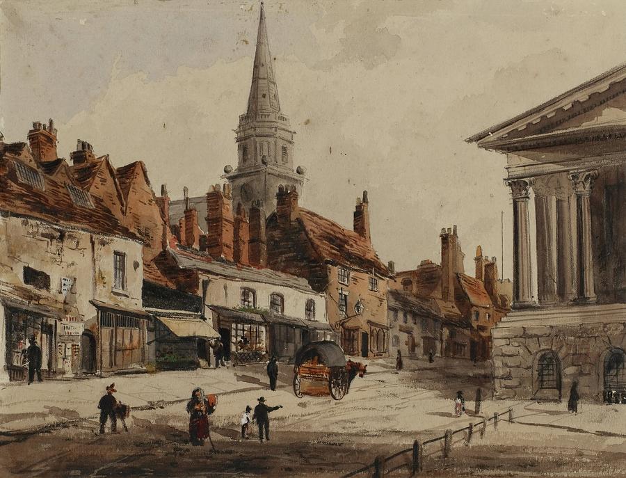 An image of congreve street birmingham showing christ church and the town hall dino walsh